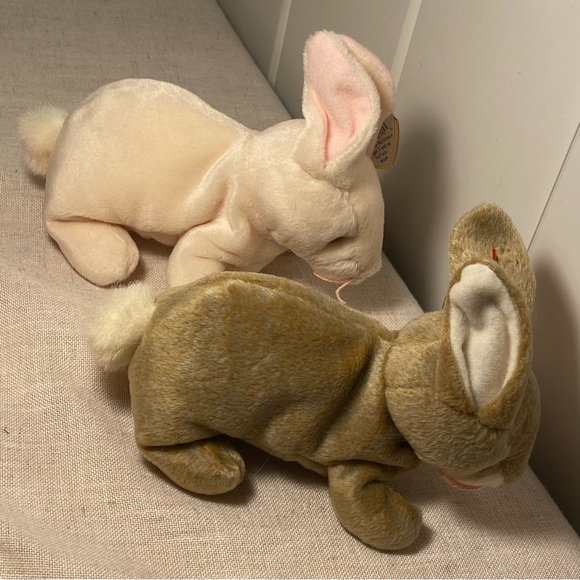 90s Ty Beanie Babies bunny rabbits Nibby Nibbler Bunny Rabbit Retired 1990s LOT - Picture 5 of 16